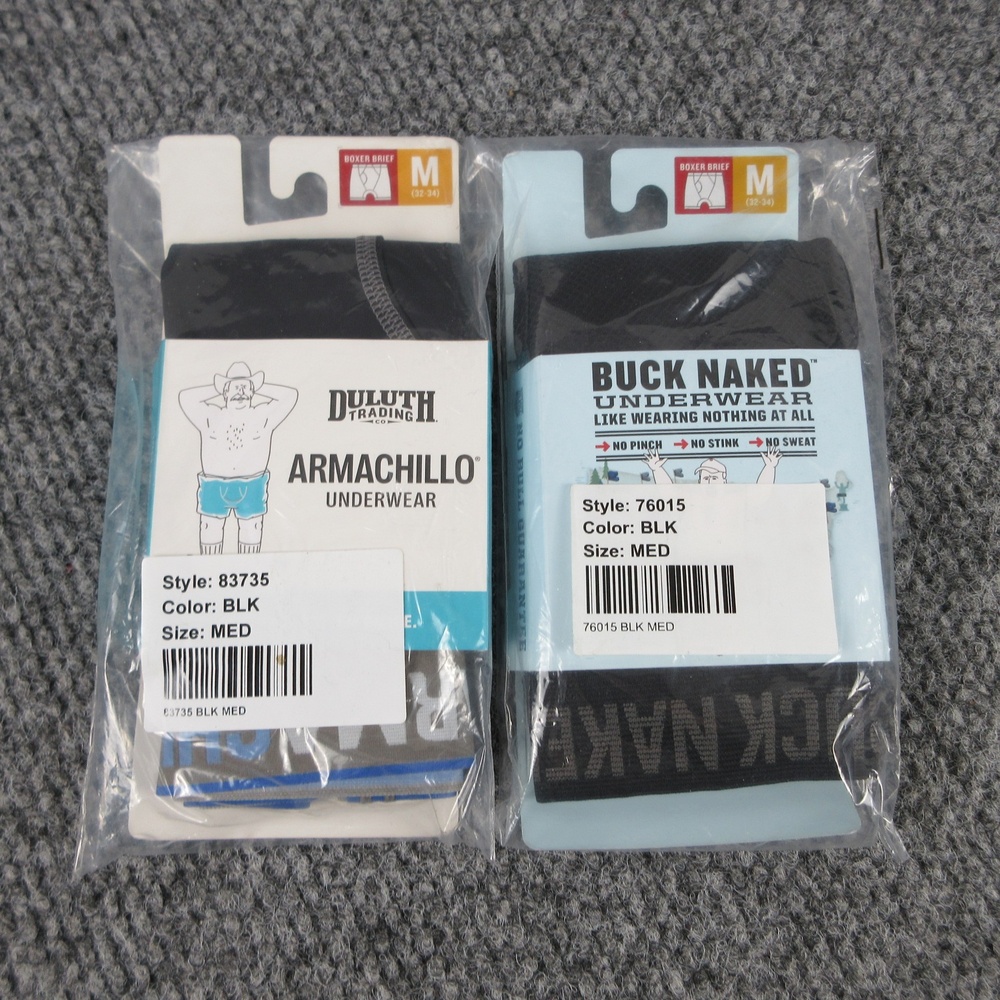 Duluth Trading Boxer Briefs Mens M Black Buck Naked Armachillo Underwear NWT